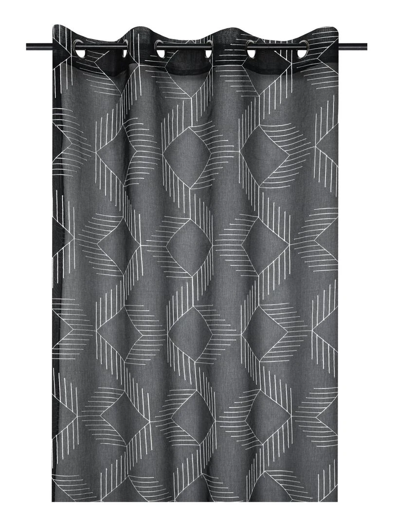 Voilage tamisant esprit graphique   Noir