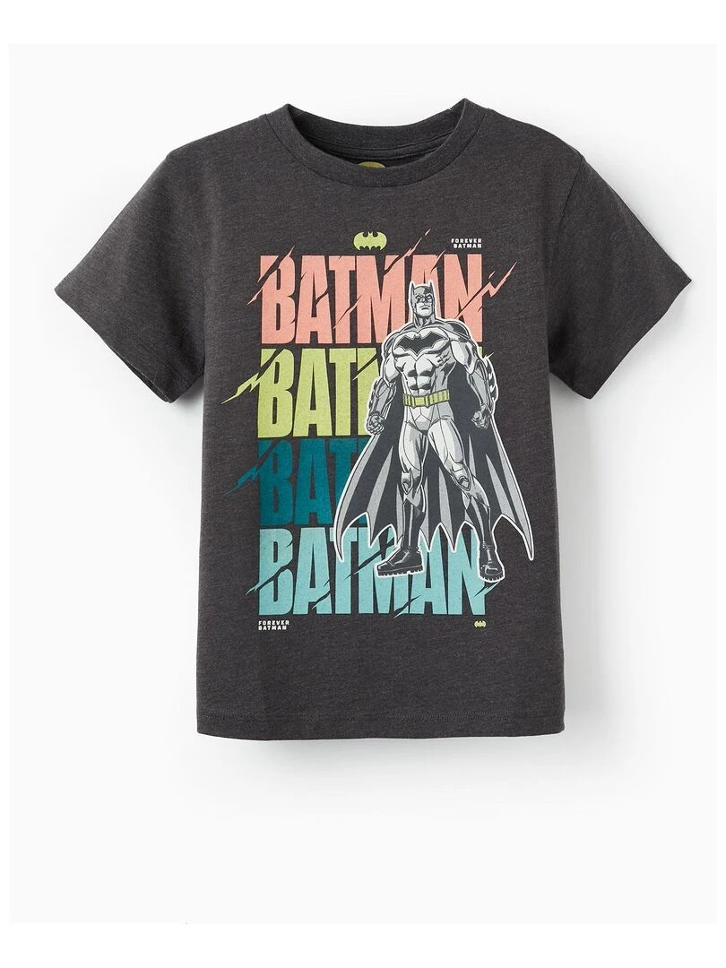 T shirt à manches courtes pour garçon 'Batman' manches courtes Gris foncé