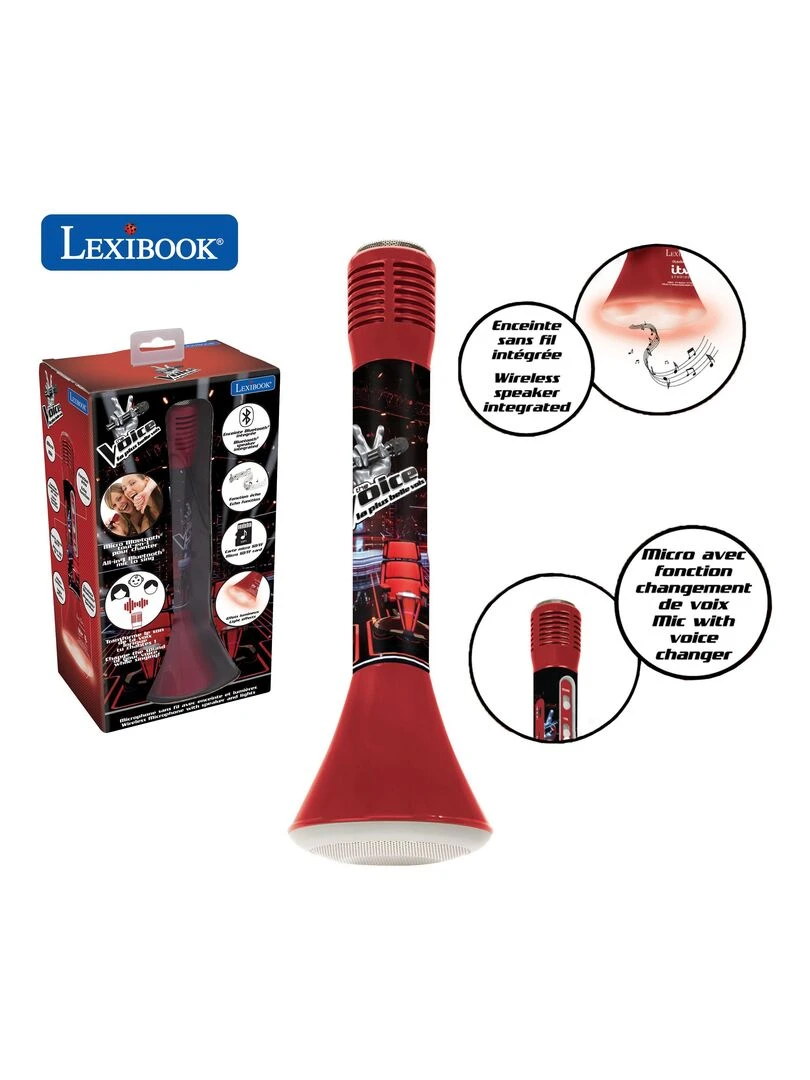 Micro Karaoké Sans Fil Avec Enceinte Bluetooth® Intégrée Lumières Et Changement De Voix The Voice N/A