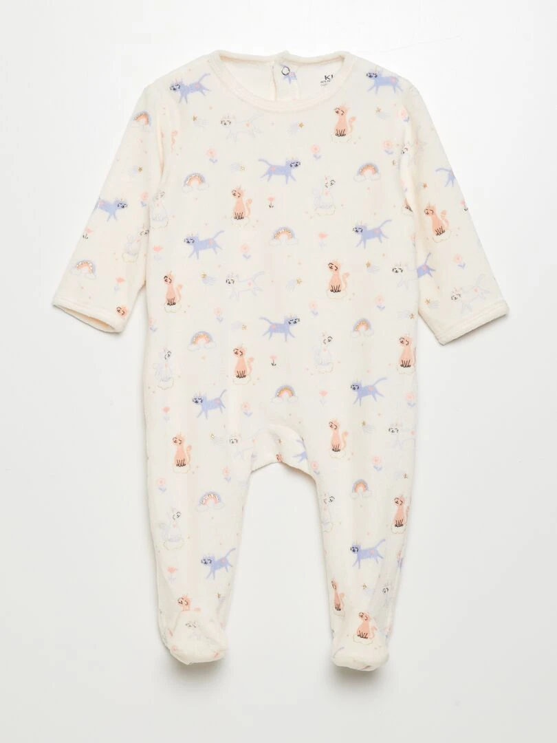 Pyjama dors bien en velours Rose clair