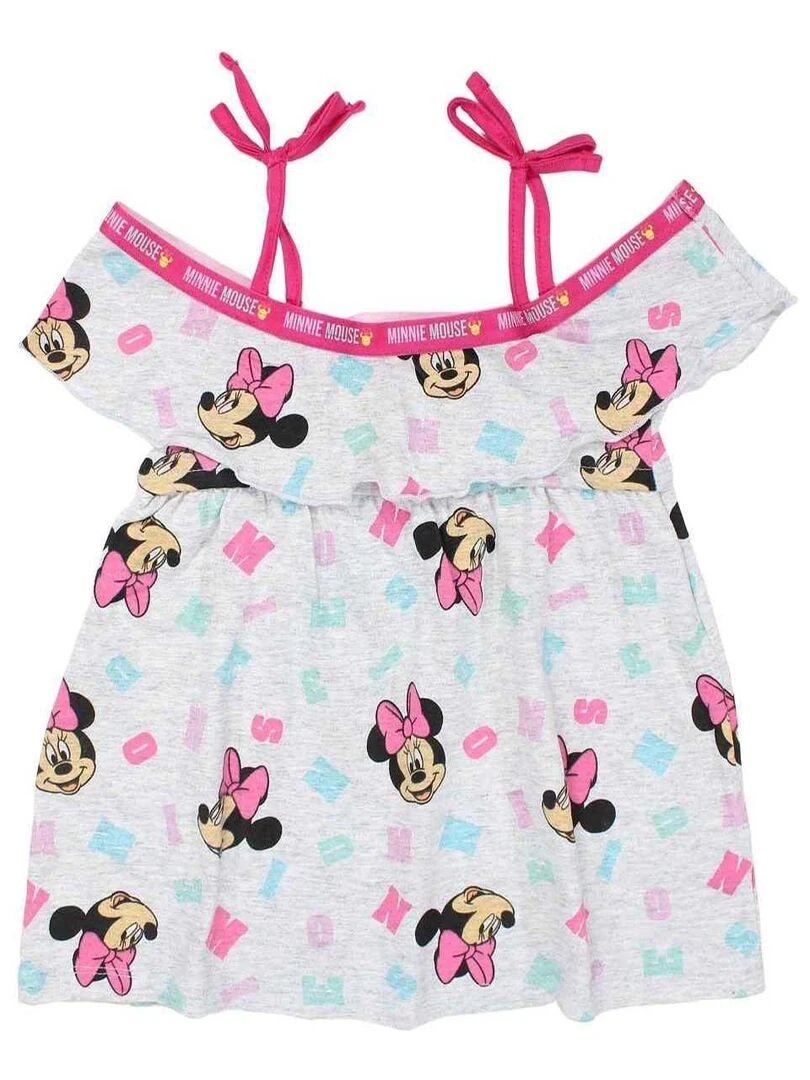 Disney Robe fille imprimé Minnie en coton Gris