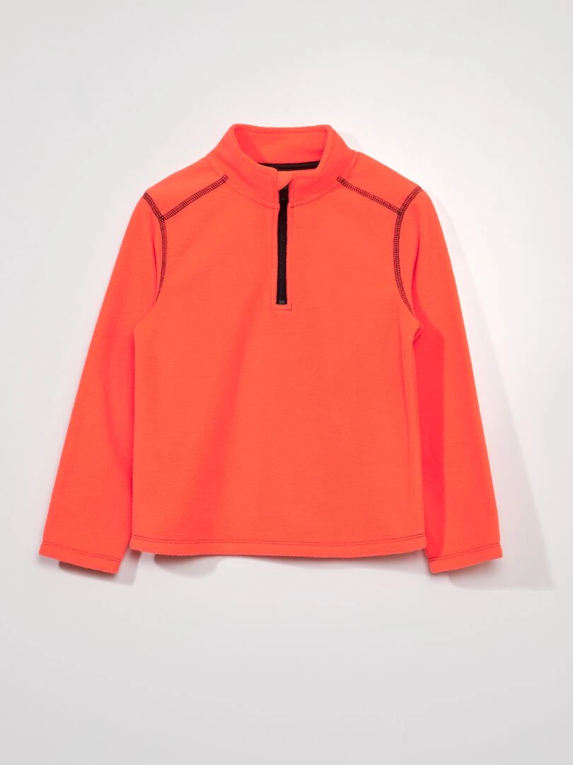 Sweat zippé en polaire Orange
