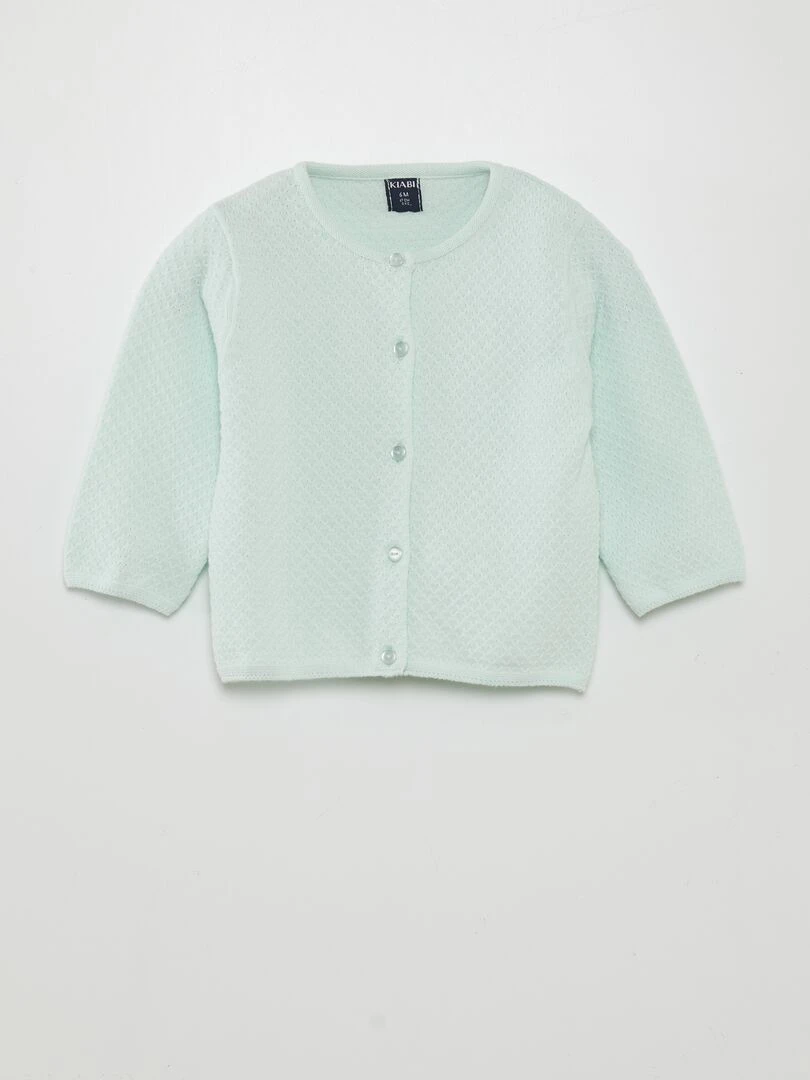 Gilet en point mousse Vert