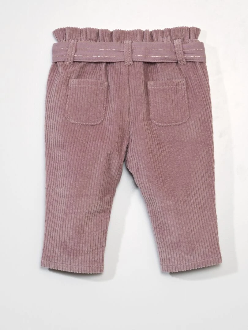 Pantalon en velours côtelé   Rose