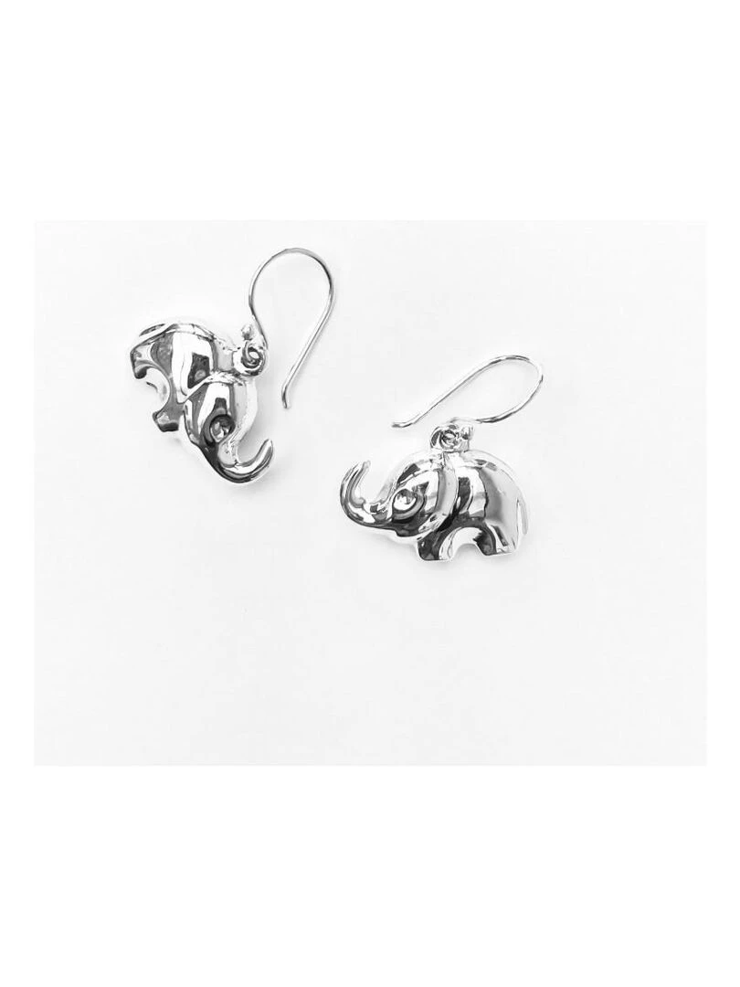 Boucles d'oreilles éléphant en argent Bijoucolor Argent