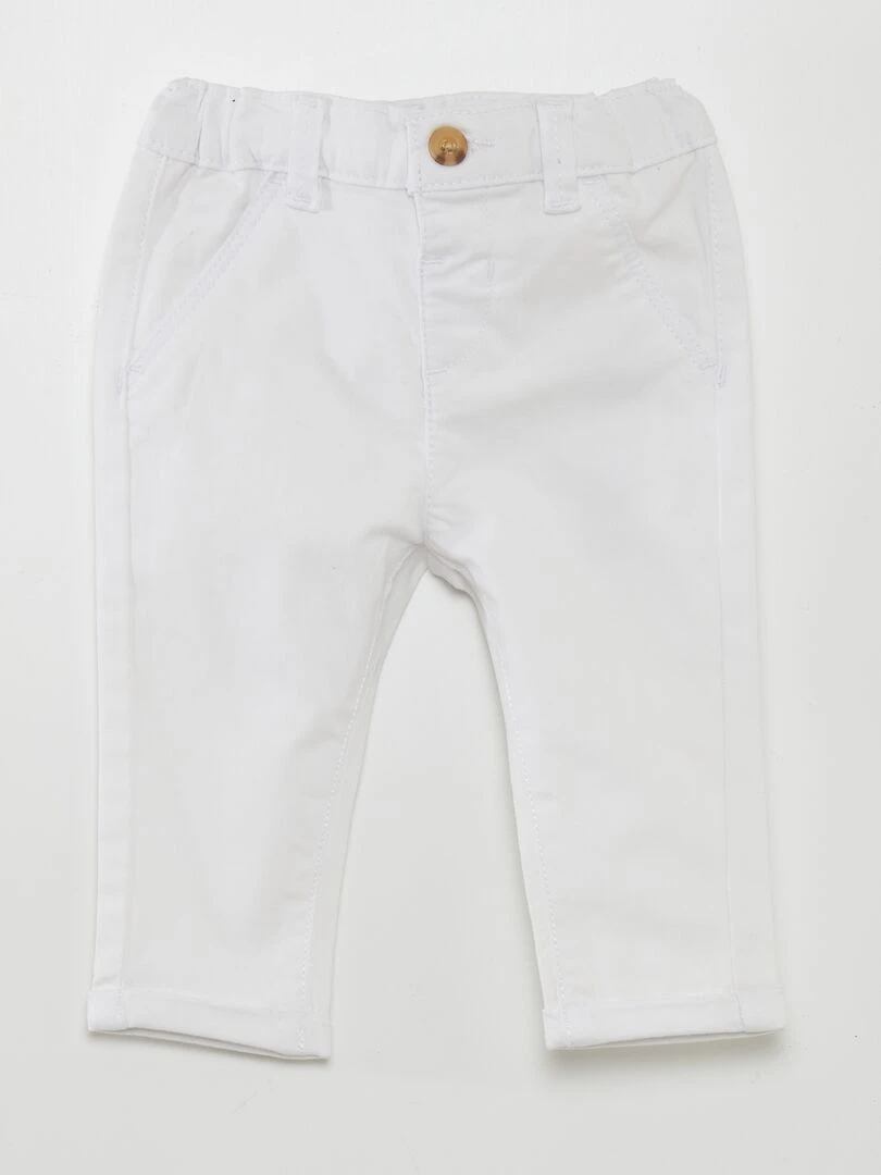 Pantalon chino uni Blanc