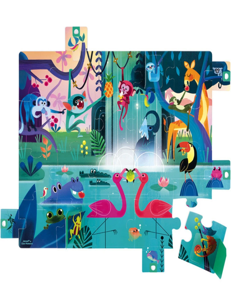 Puzzle Surprise À Volets Festin De La Jungle (20 Pièces) N/A