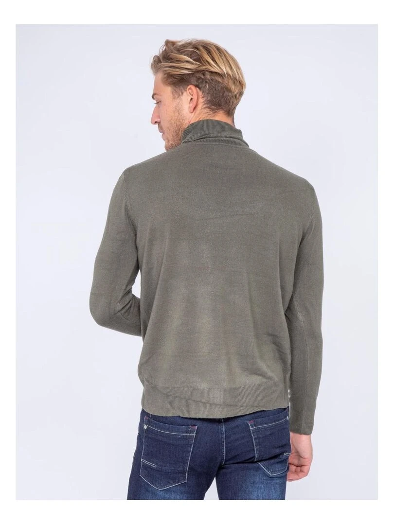 Pull col roulé aspect cachemire LOVOU Kaki