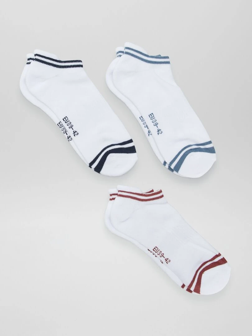 Chaussettes de sport invisibles Lot de 3 Blanc