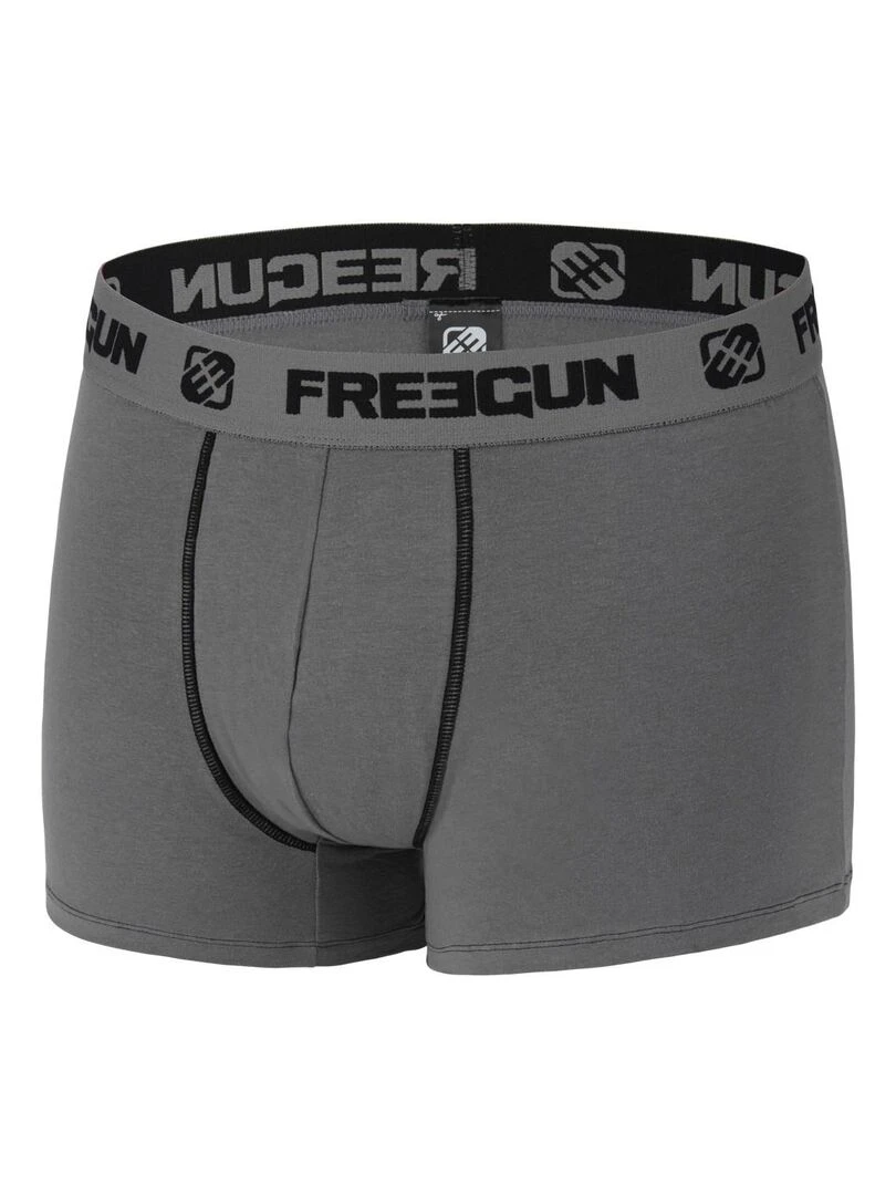 Lot de 4 Boxers garçon coton Gris Freegun   Noir