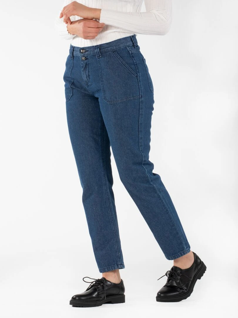 Jeans slim vintage brut NILLA 'Rica Lewis' Bleu