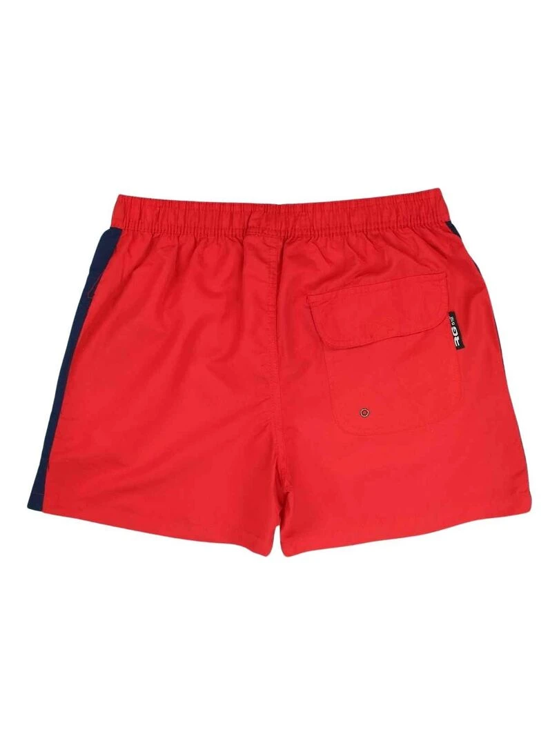 RG512 Short De Bain homme imprimé logo Rouge