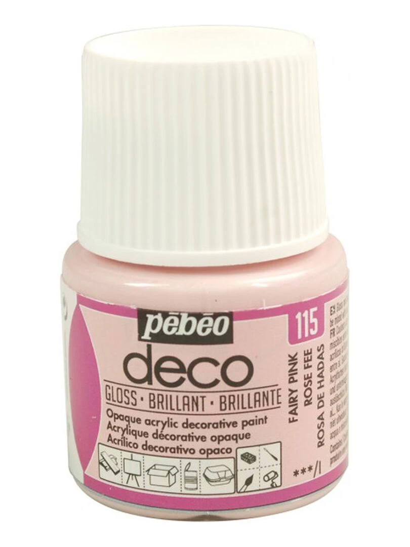 Peinture acrylique opaque brillante   Rose fée   45 ml   N/A