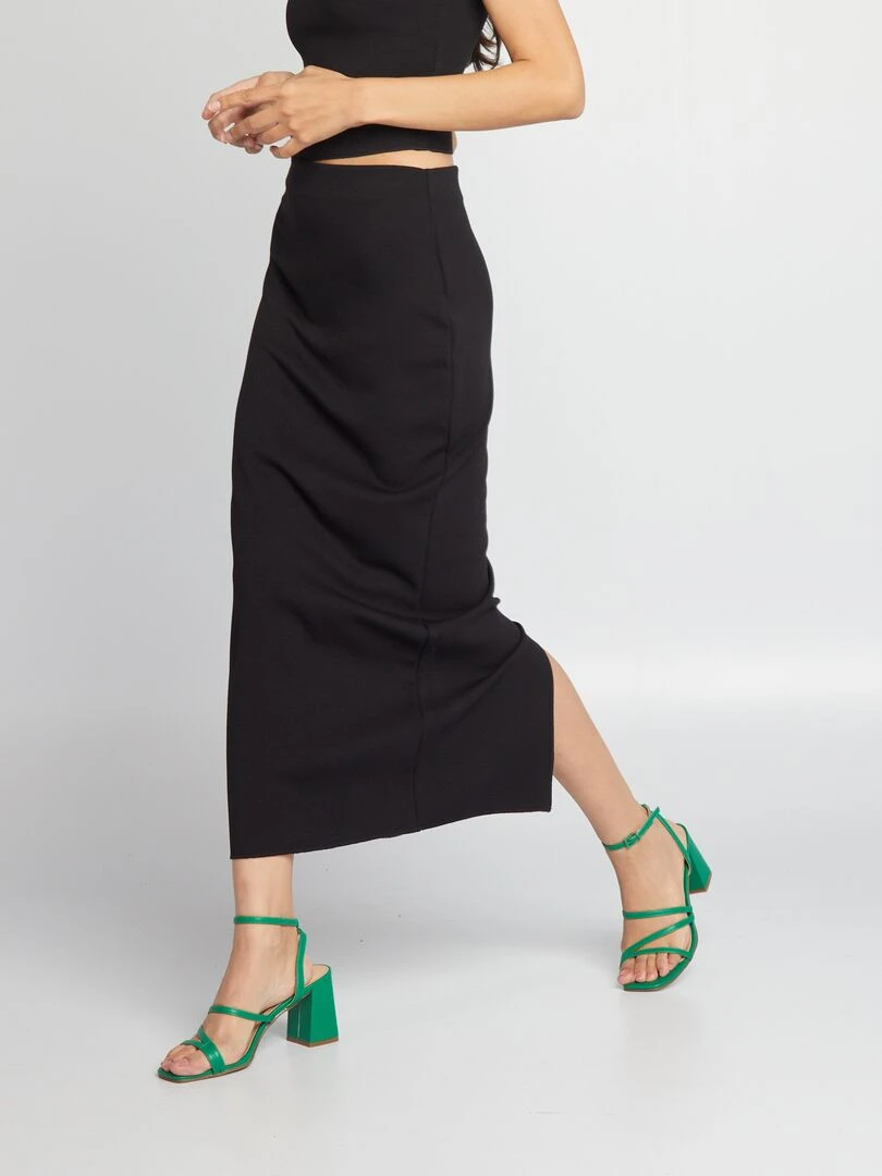 Jupe tube en maille noir