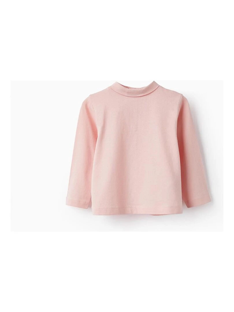 T shirt à manches longues en coton pour bébé fille manches longues LITERATURE CLUB Rose clair