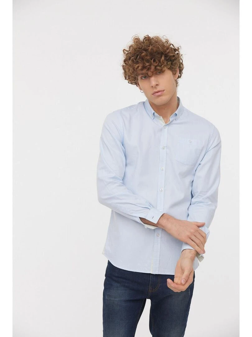 Lee Cooper   Chemise manches longues coton regular DOLARO   Bleu ciel