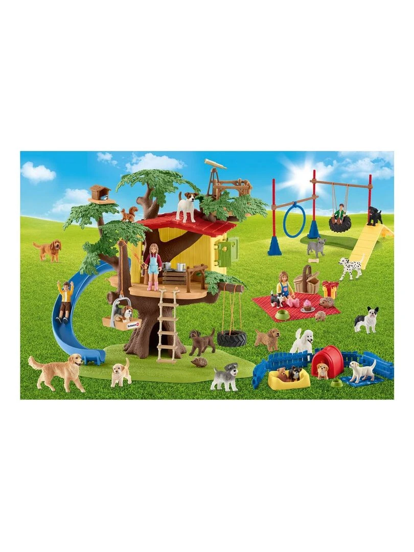 Puzzle 40 pièces avec figurine : Chiens heureux N/A