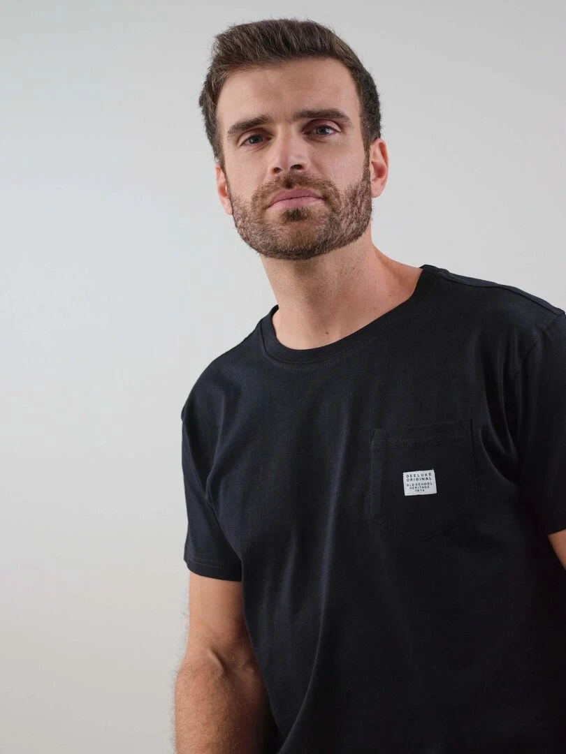 T shirt en coton bio 'Deeluxe'   Noir
