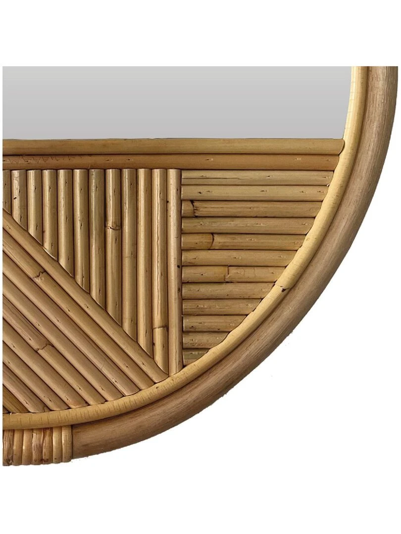 Miroir en rotin Java Beige