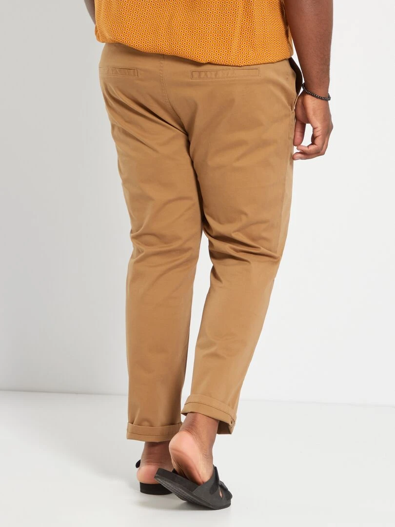 Chino slim en coton stretch   L30   marron