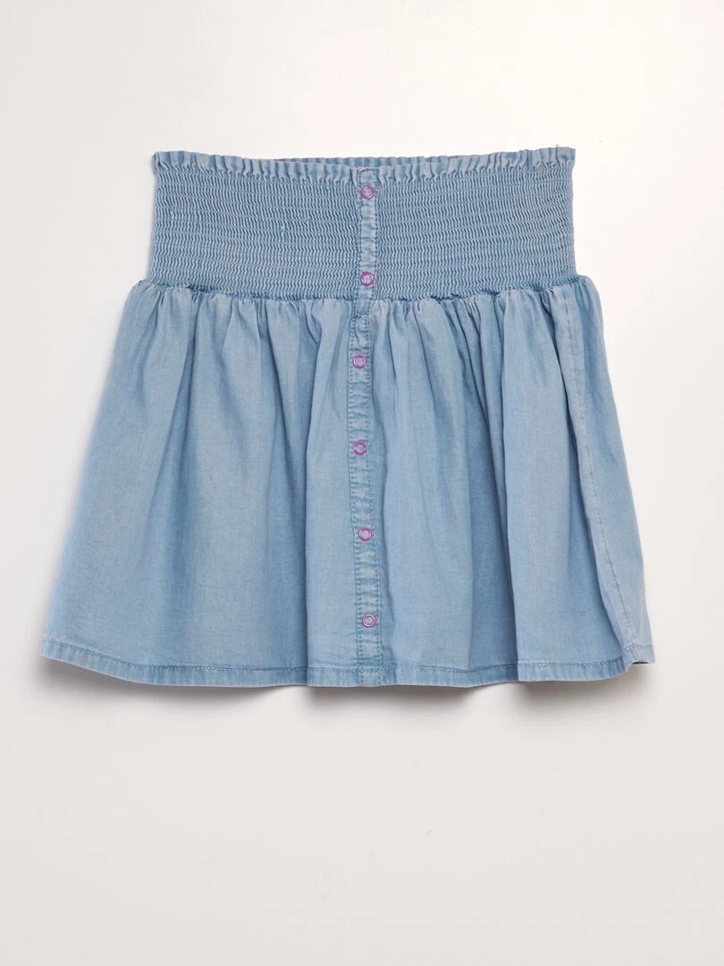 Jupe fluide effet denim Bleu