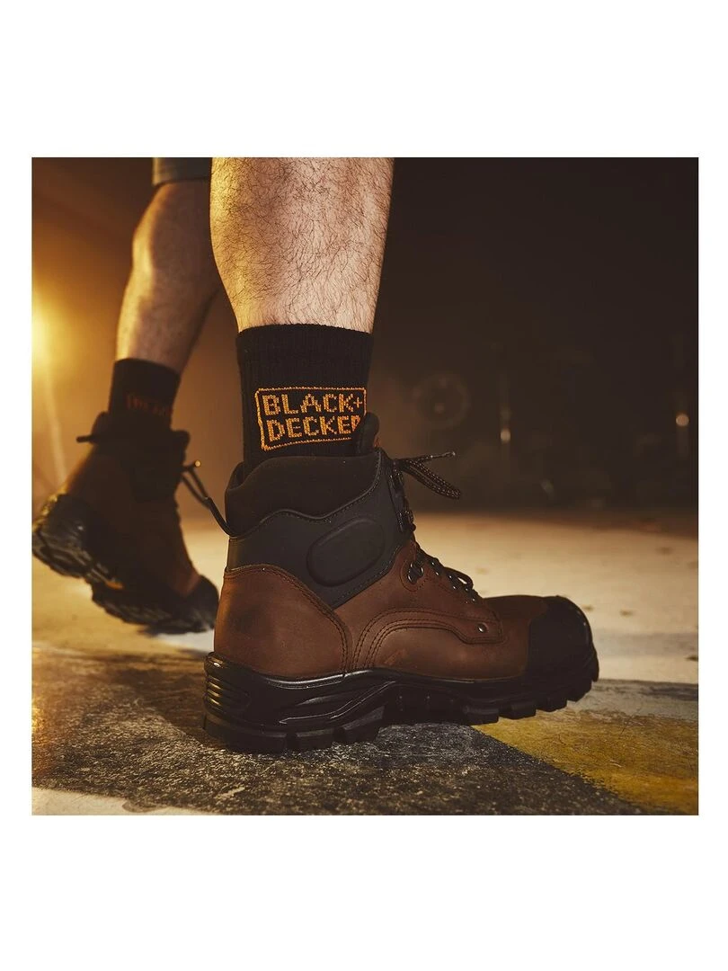 Lot de 12 Paires de Chaussettes hautes de travail TEK Black & Decker   Noir