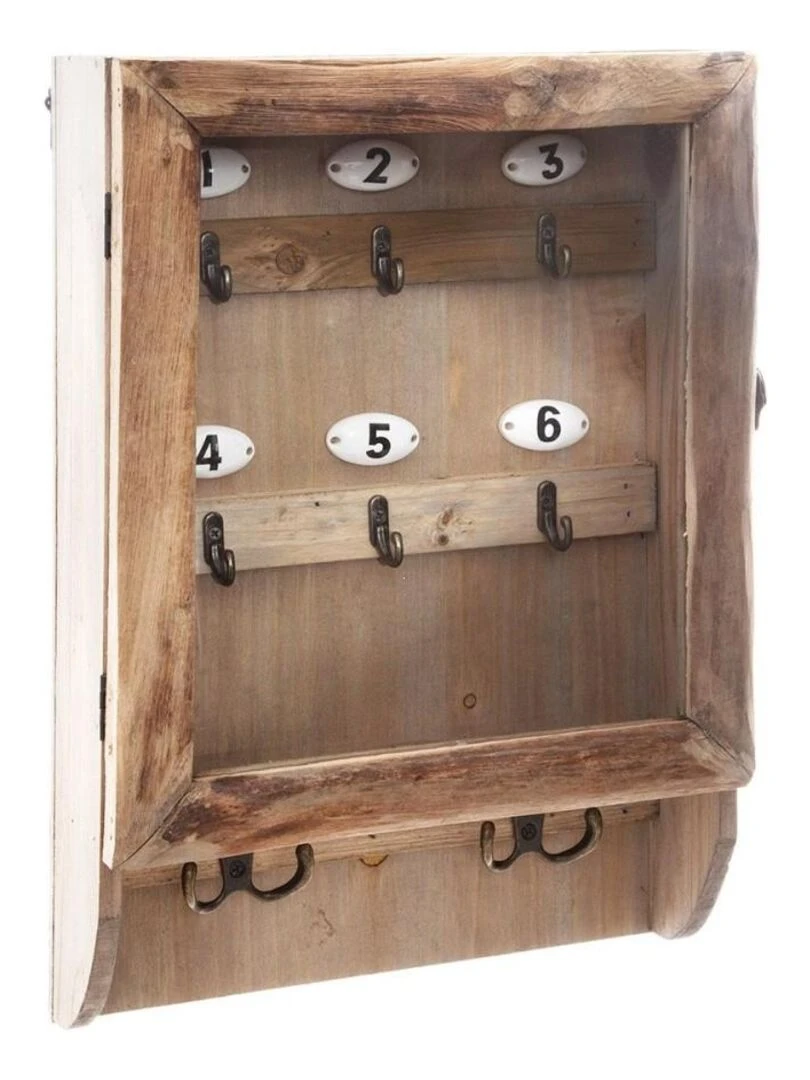 Boîte à clés rétro en bois Marron