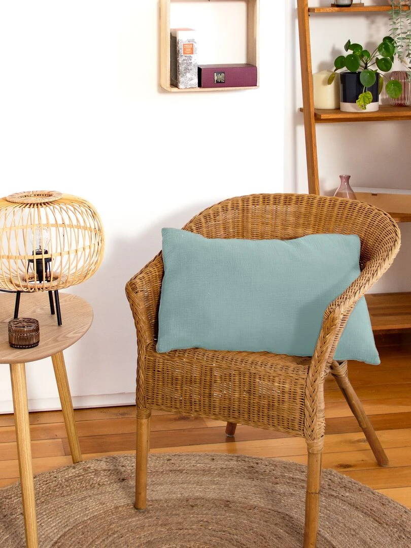 Coussin double gaze de coton Vert amande
