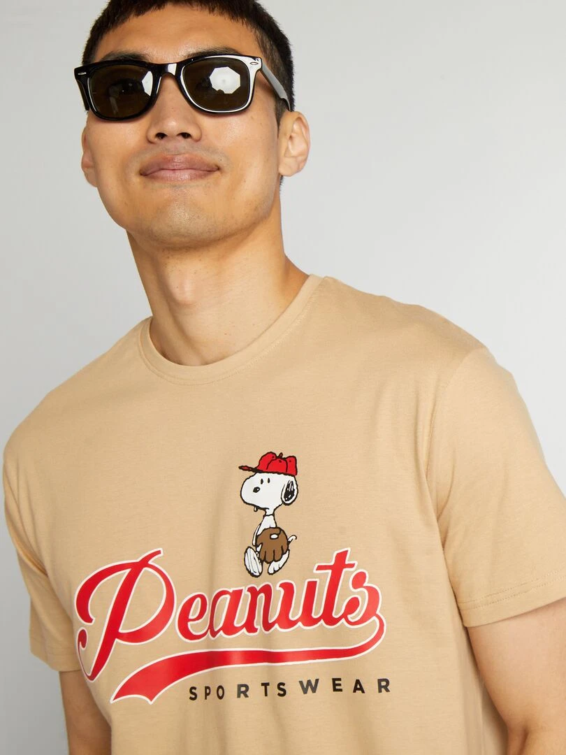 T shirt à manches courtes 'Snoopy' Beige