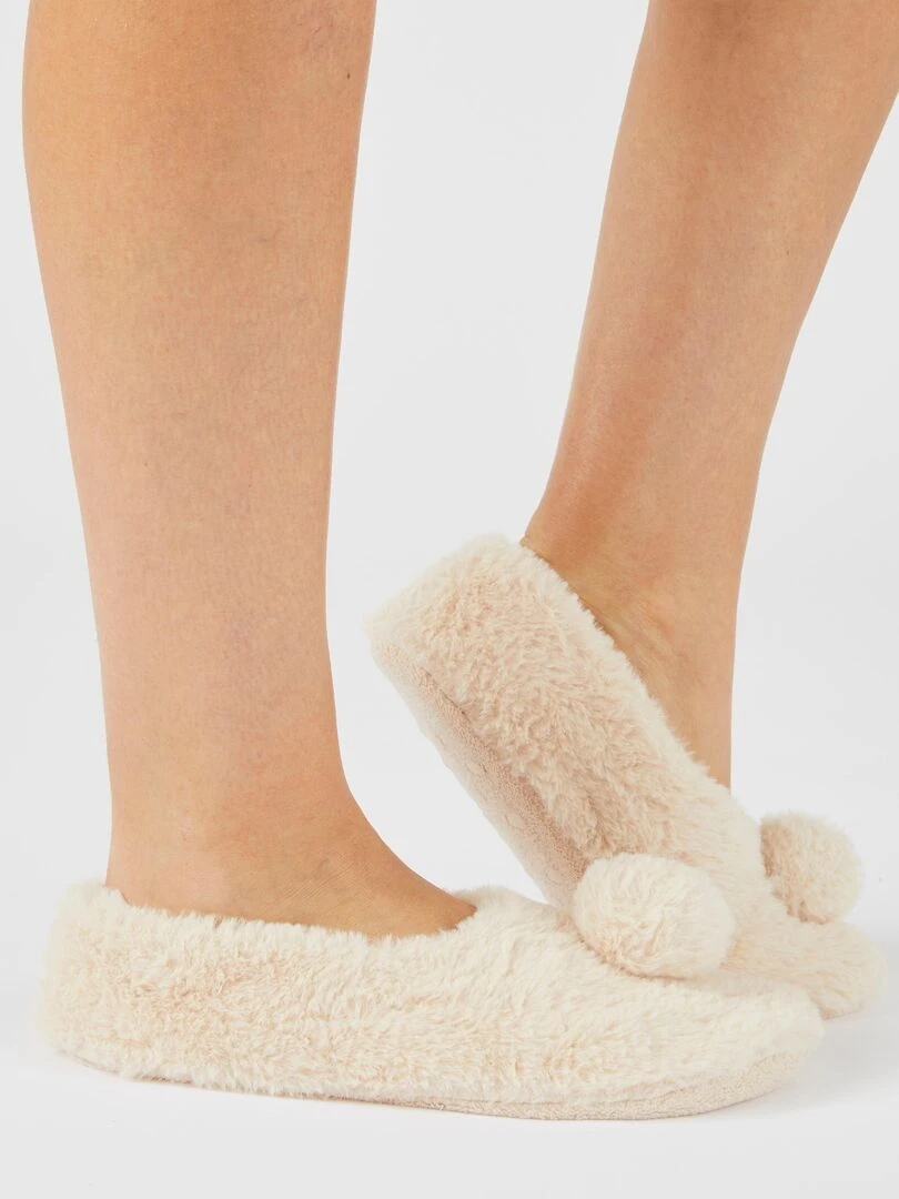 Chaussons maille moelleuse et chaude Thermolactyl Damart Blanc Ecru Blanc
