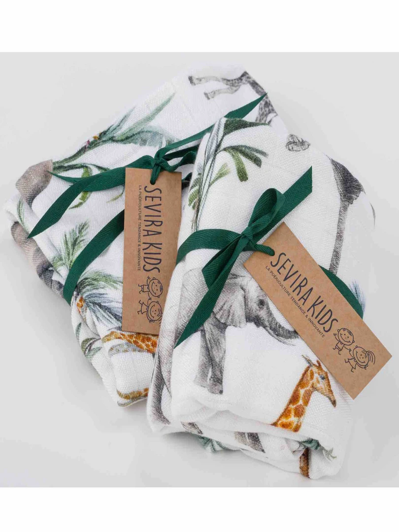 Lot De 2 Langes En Bambou Safari N/A