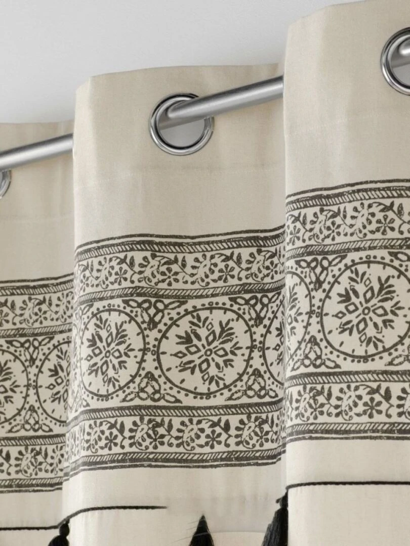 Rideau à œillets 140x240 Isalina noir polycoton   Noir