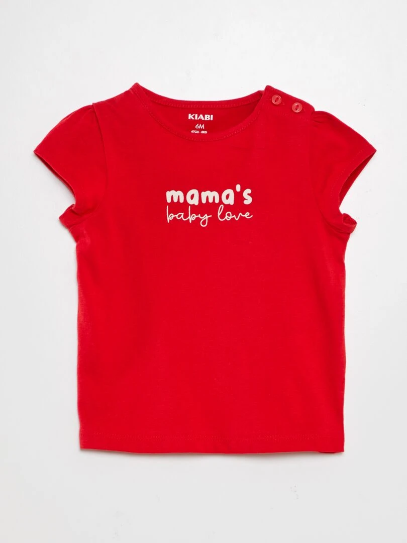 Tee shirt imprimé message Rouge