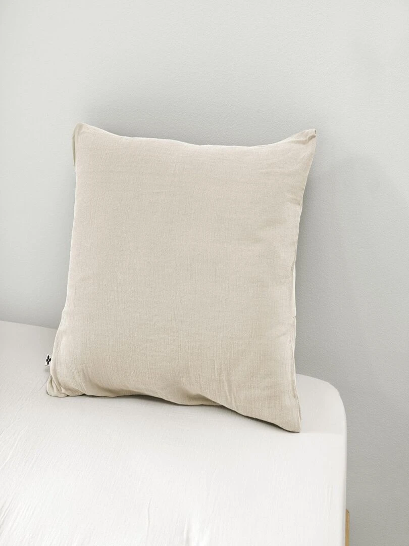 Taie d'oreiller Double Gaze Coton Collection Gaia Beige