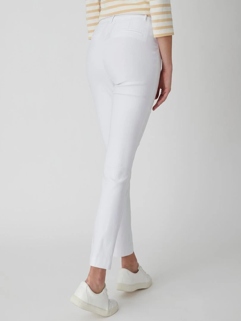 Pantalon 7/8ème toile extensible   Damart   Blanc Ecru Blanc