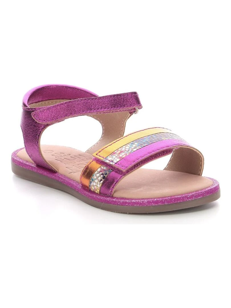 Sandales Cuir Paganisa Rose fushia