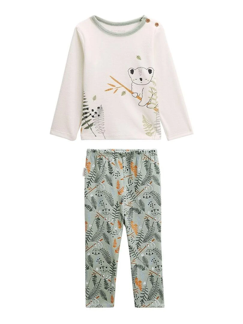 Pyjama bébé 2 pièces en velours Noah Vert
