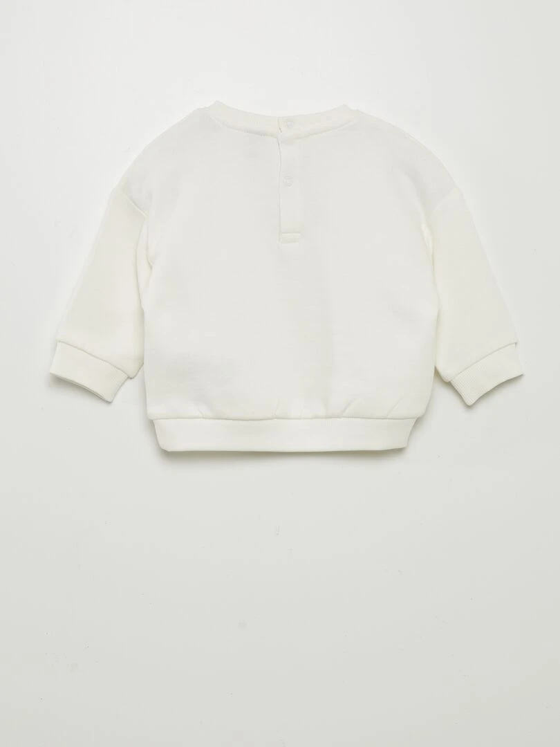 Sweat love en molleton   Blanc