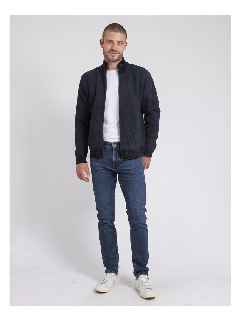Gilet zippé col montant LYGALE   Bleu marine