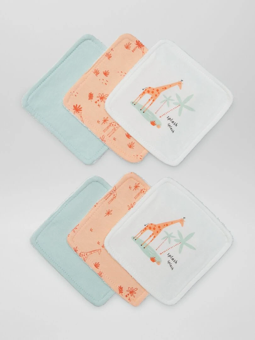 Lot de 6 lingettes en coton Orange