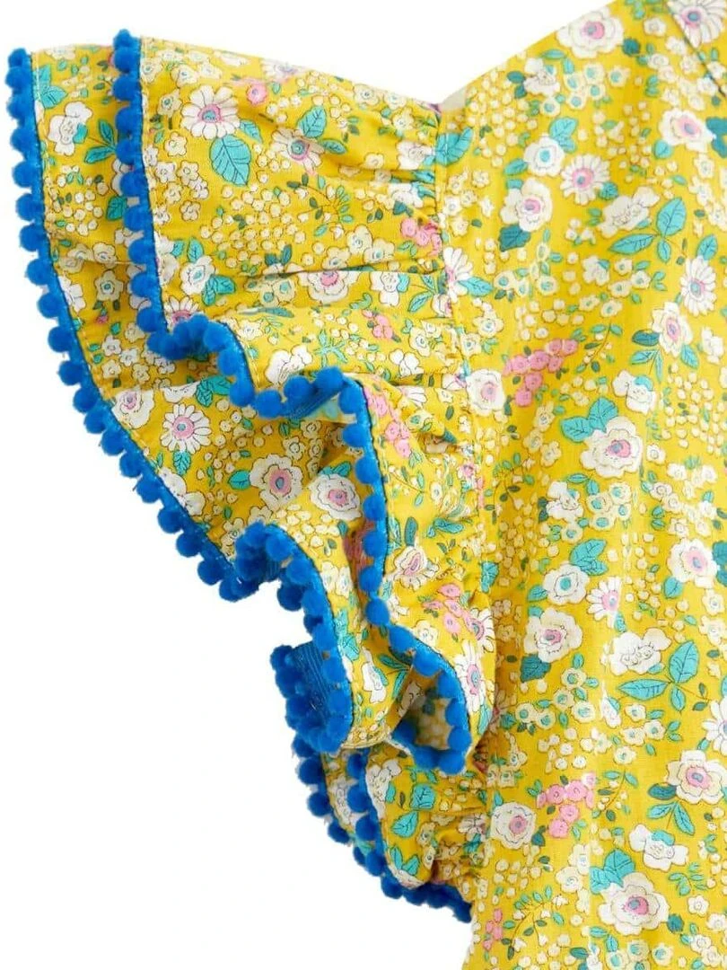 Robe Fleurie Été Jaune   Manches Papillons  BUTTERFLY   La Faute à Voltaire   Jaune