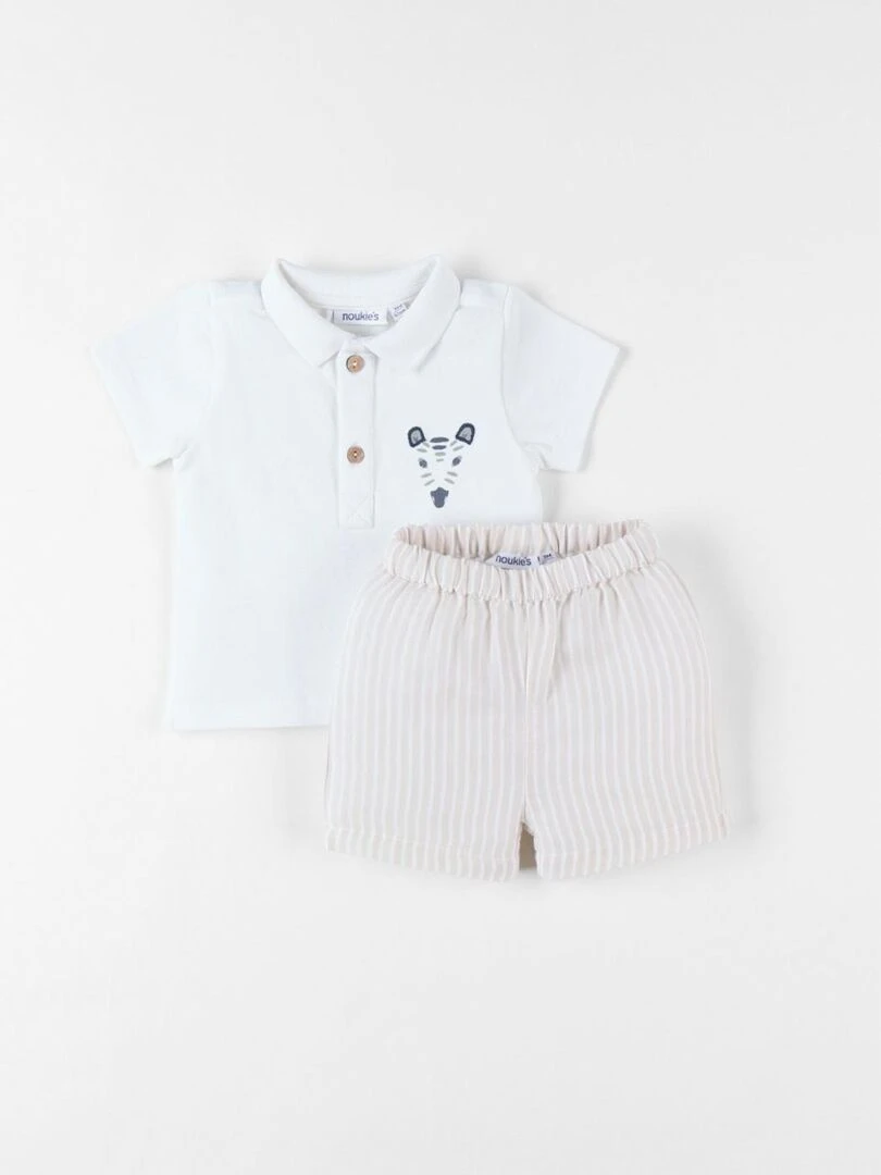 Set polo + short beige/écru Noukie's Blanc