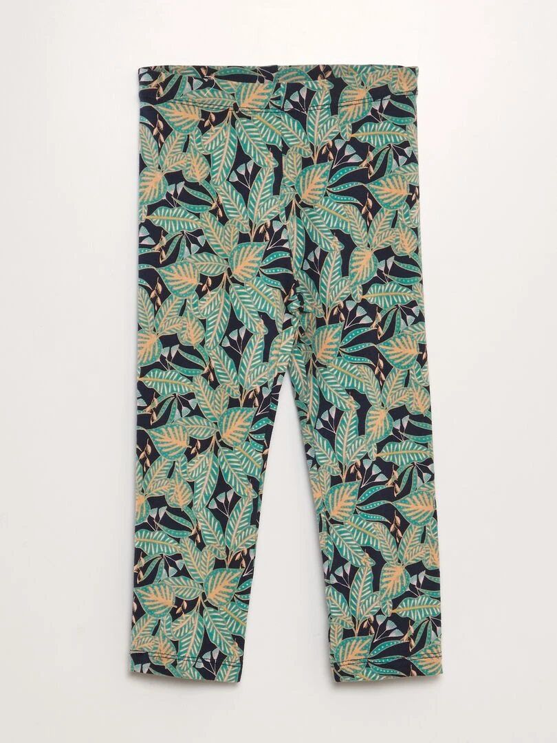 Legging 3/4 à taille élastiquée Bleu