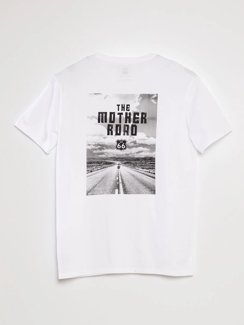 Tee shirt imprimé 'Route 66'   blanc