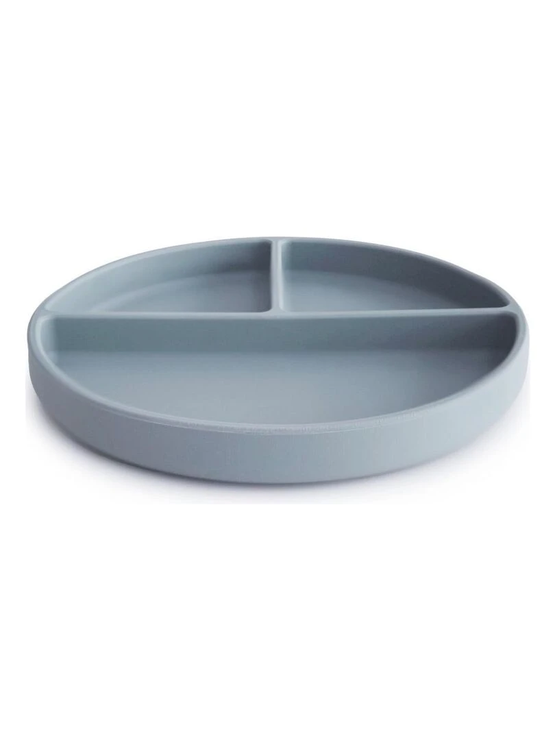Assiette à compartiments en silicone avec ventouse Powder blue Bleu