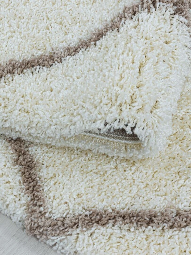 Tapis berbère style SHAGGY A OEKO TEX®   Ecru
