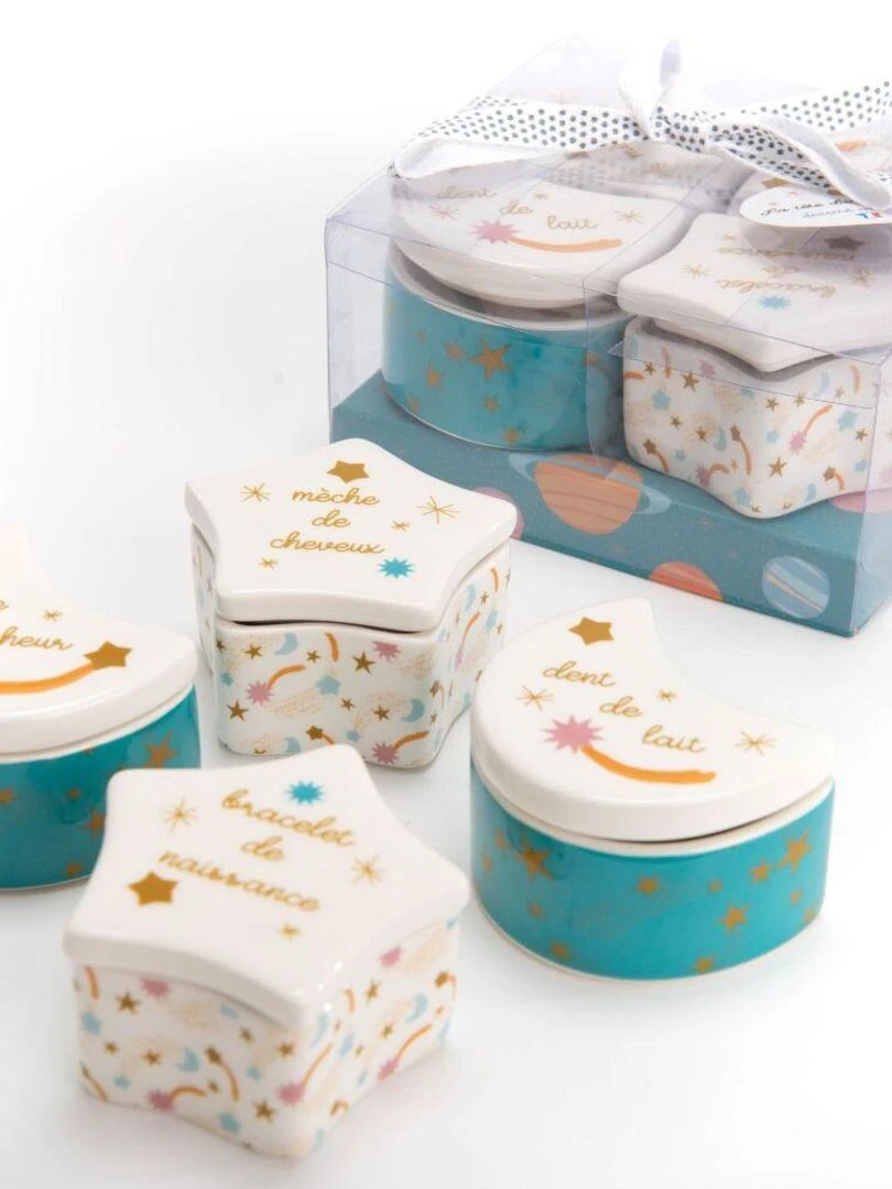 Coffret cadeau de naissance Etoiles Bleu