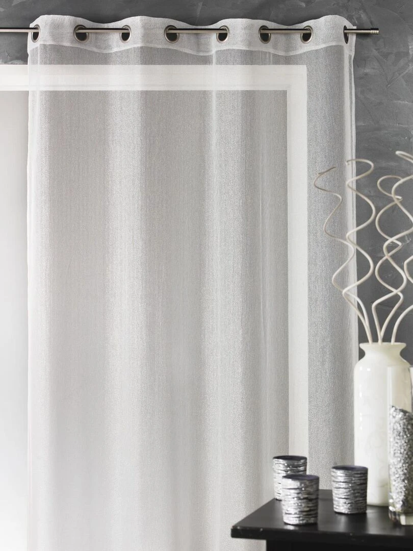 Voilage uni avec fils en lurex Blanc