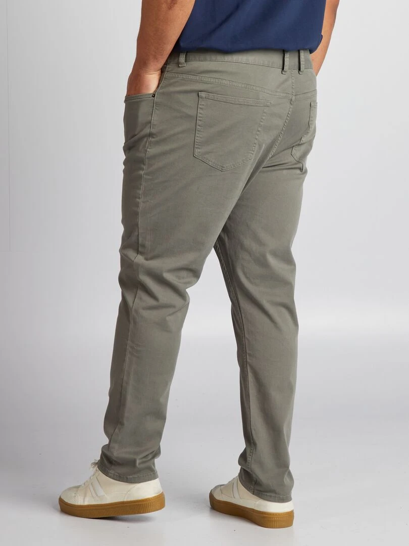 Pantalon slim   L34   Kaki grisé