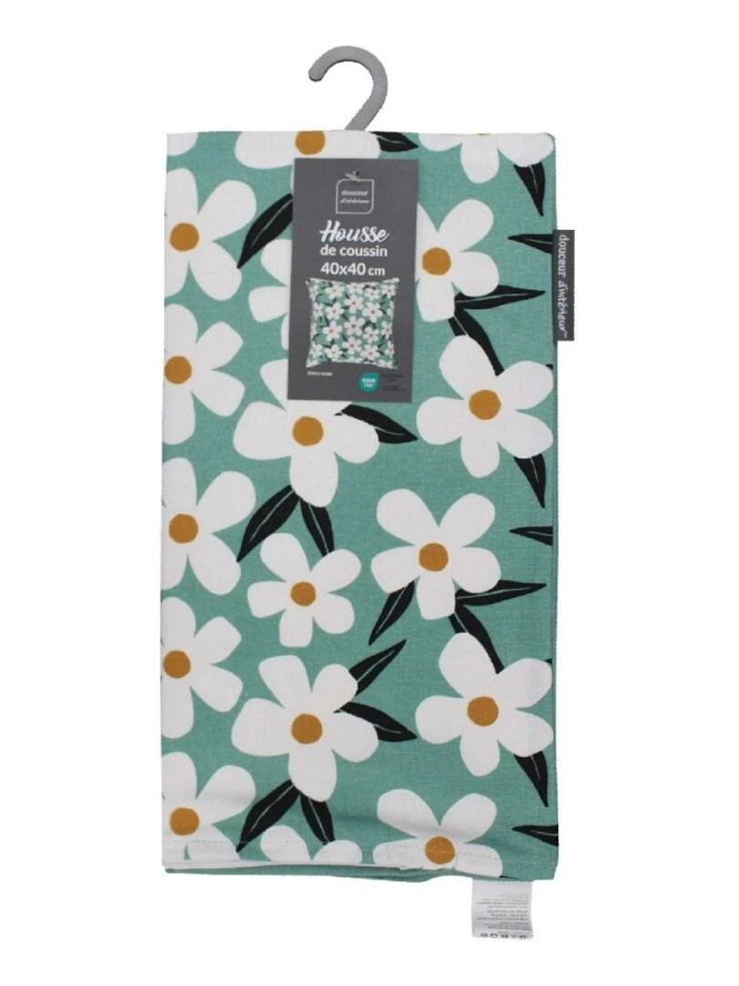 Housse de coussin 40x40 cm Darcy sauge coton   Vert